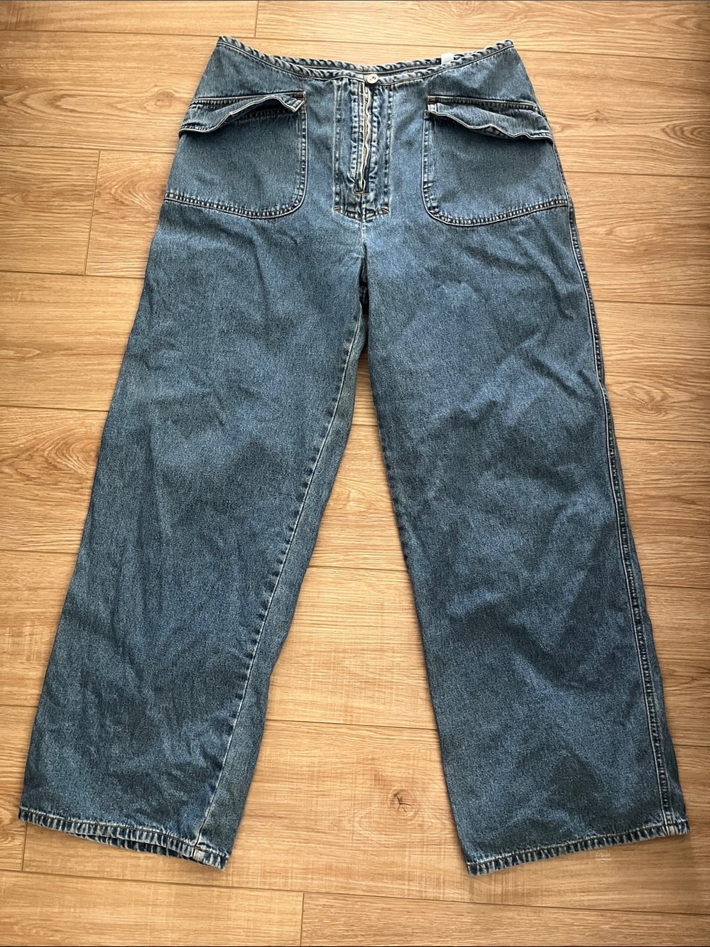 Vintage 90s FORE WARNED high rise wide leg jeans